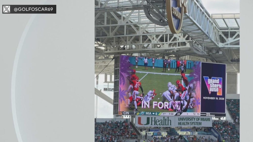 GTA VI makes appearance at Hard Rock Stadium — CBS Miami, Delray Beach Schools news