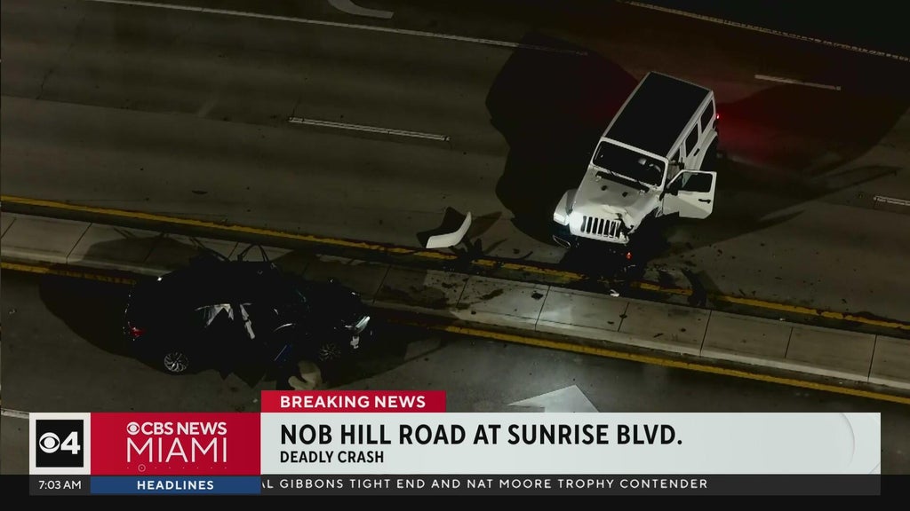 Driver killed in early morning crash in Sunrise, road closures reported — CBS Miami, Delray Beach Schools news