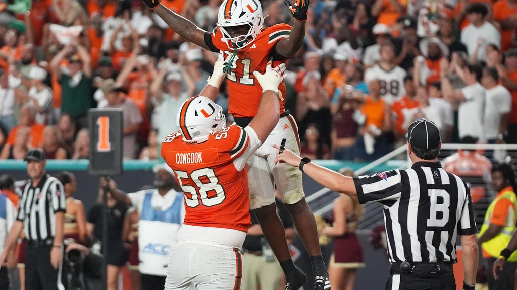 Miami is No. 1 in AP Top 25 for 1st time since '02, No. 2 BYU's ranking best since '84 title season — CBS Miami, Delray Beach Technology news