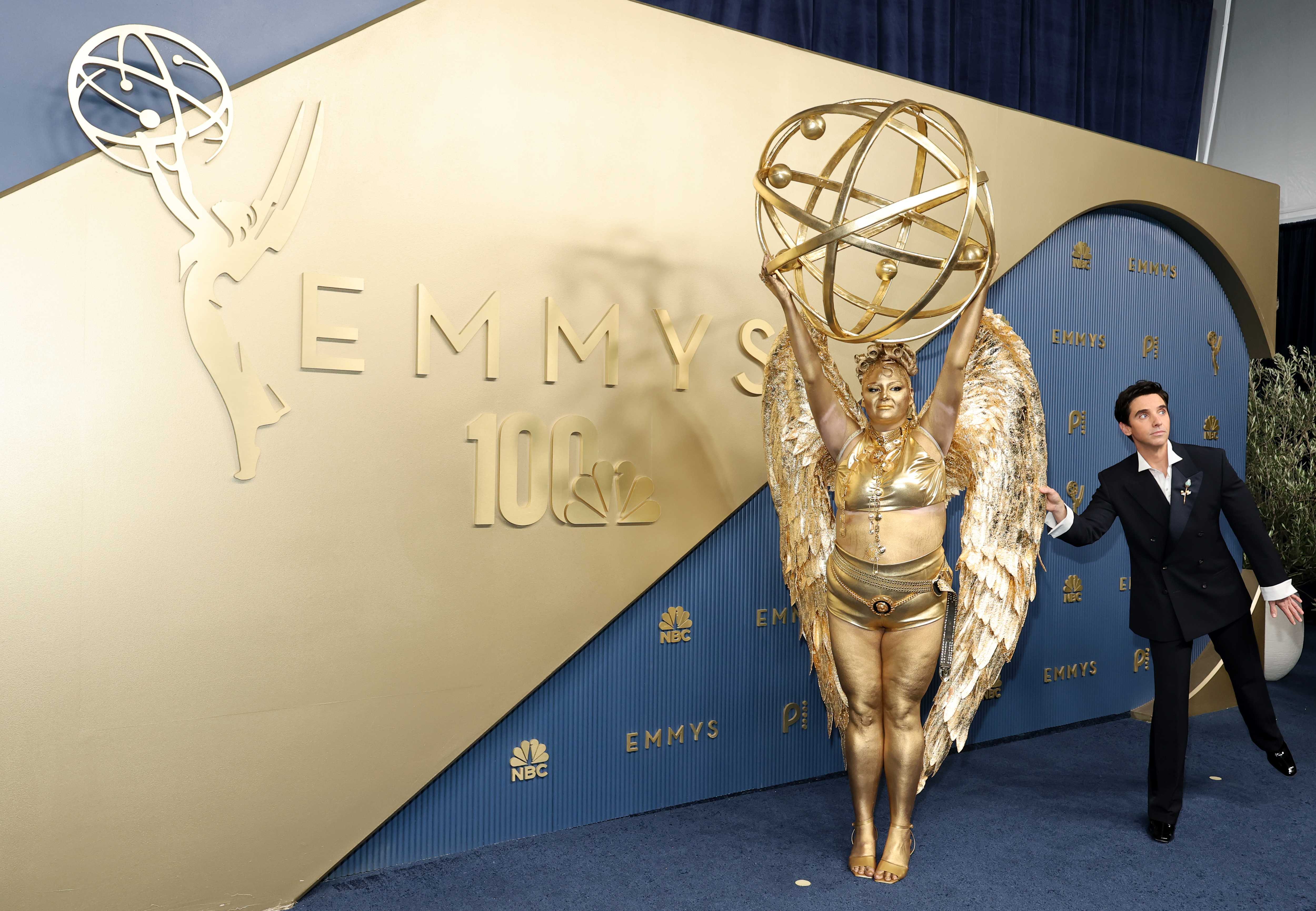 Meg Stalter of 'Hacks' walked the Red Carpet looking like an Emmy Award — WPBF Entertainment Palm Beach