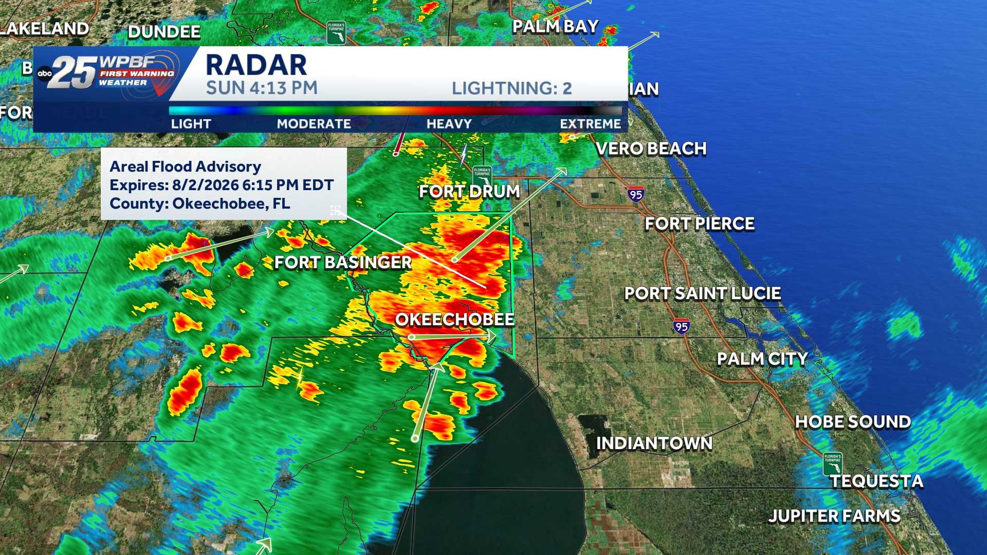 Rain and storms forecast for Palm Beaches and Treasure Coast Sunday — WPBF West Palm Beach