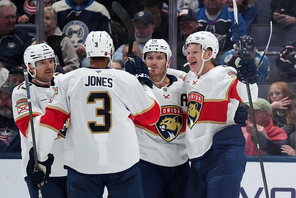 Brady Tkachuk has natural hat trick, brother Matthew has 5 assists as Panthers roll Blue Jackets — WPBF Sports Palm Beach, Delray Beach Sports news
