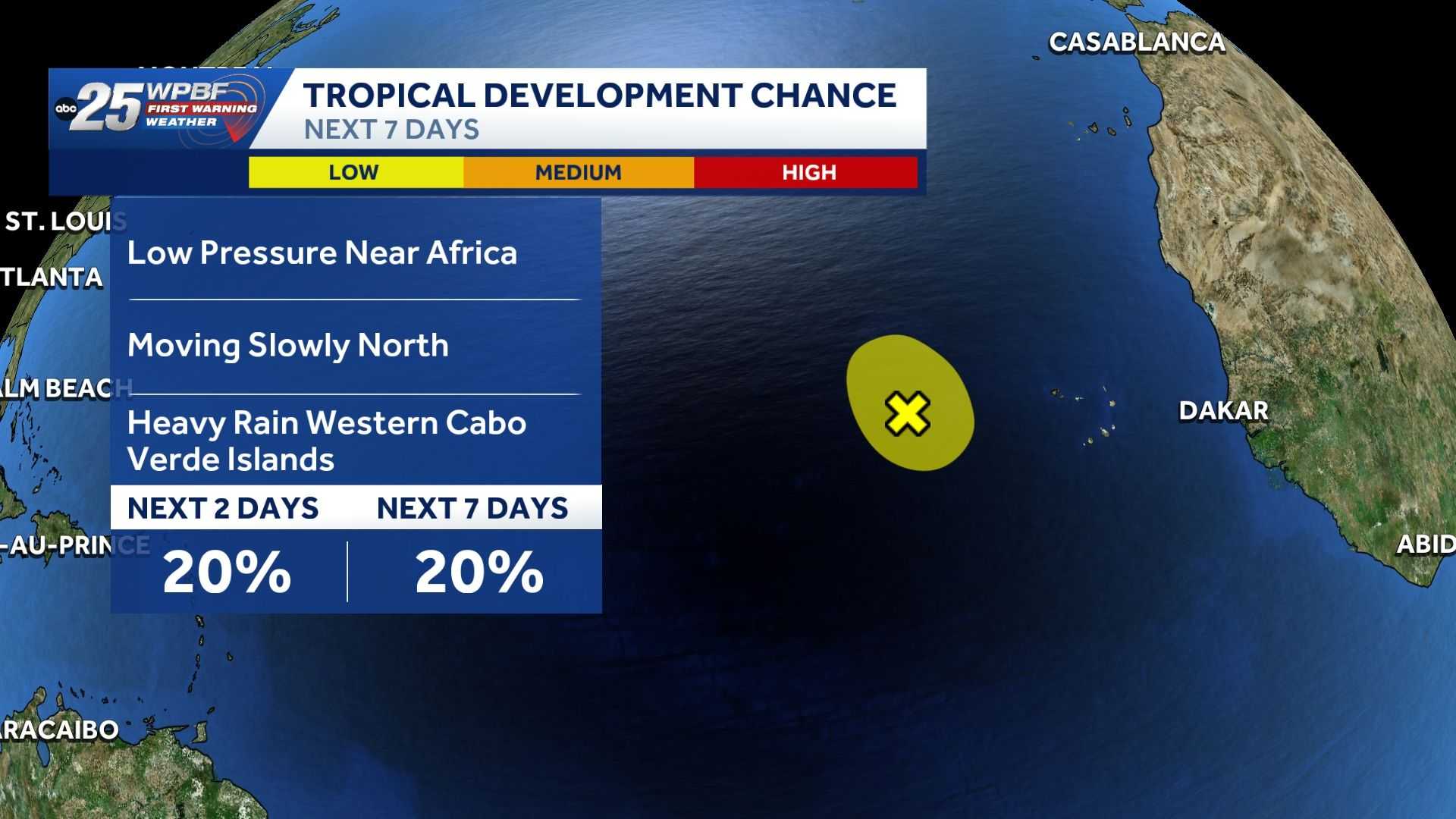 National Hurricane Center tracks low-pressure system near Cabo Verde Islands — WPBF West Palm Beach